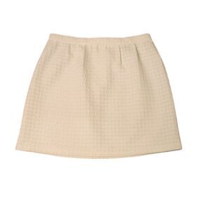 SAINT Tropez West Preppy Cream Textured Waffle Knit Skirt